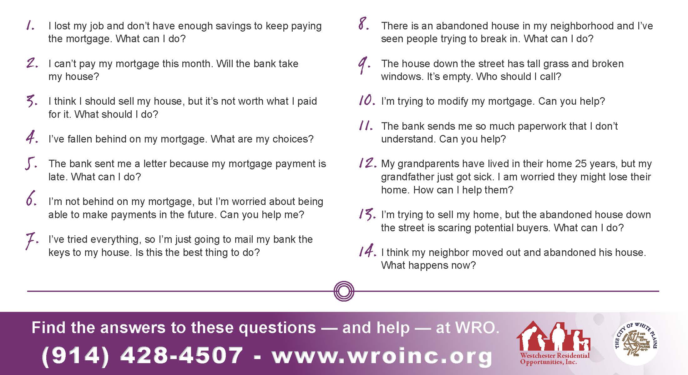 Mortgage assistance flyer