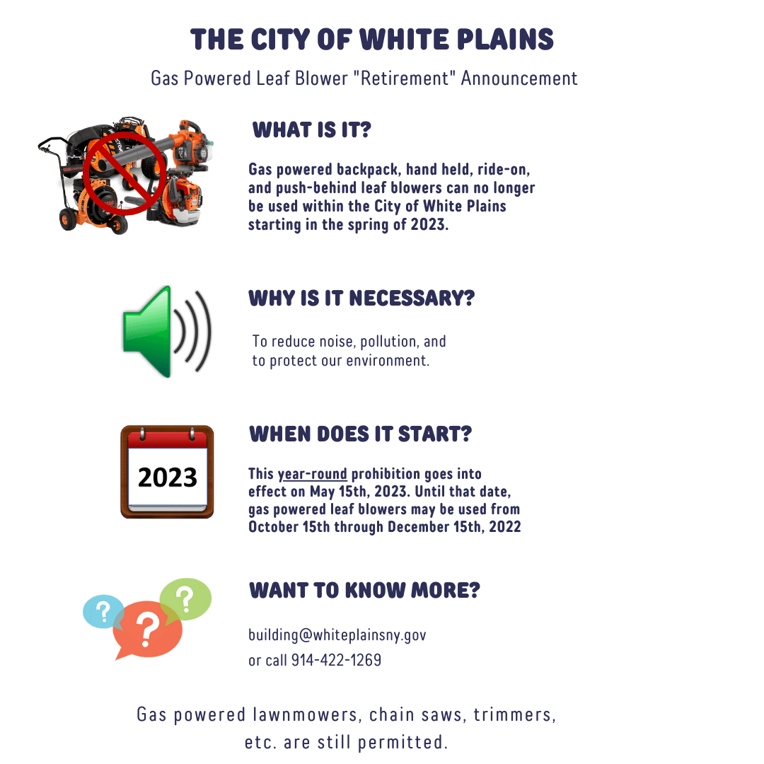 gas power leaf blower retirement flyer 